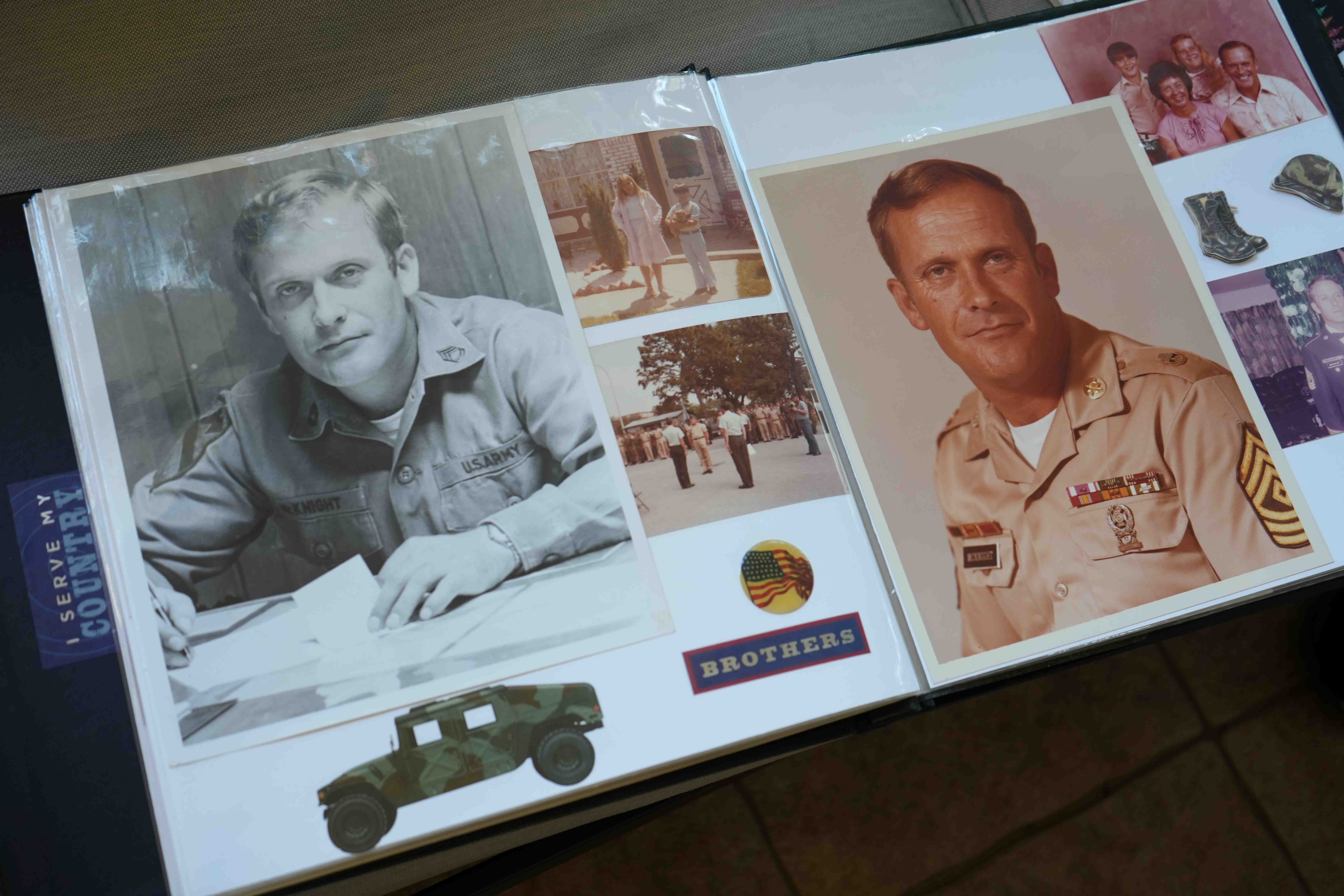 Picture of a photo album of an Army Soldier.