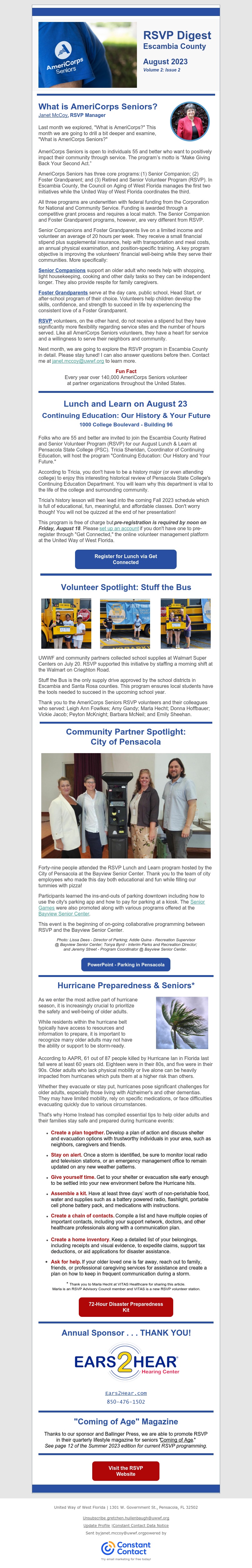 August 2023 Newsletter, click to get linked to email