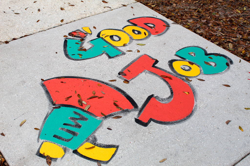 Painted sidewalk