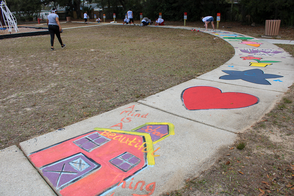 Painted sidewalk