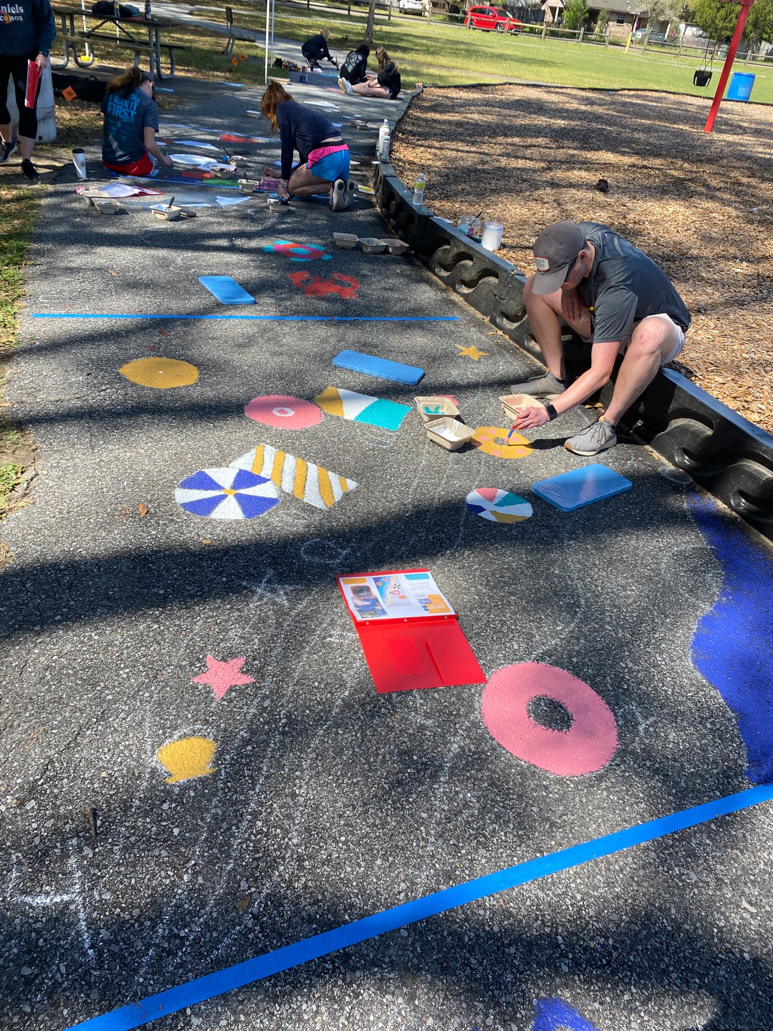 volunteers painting