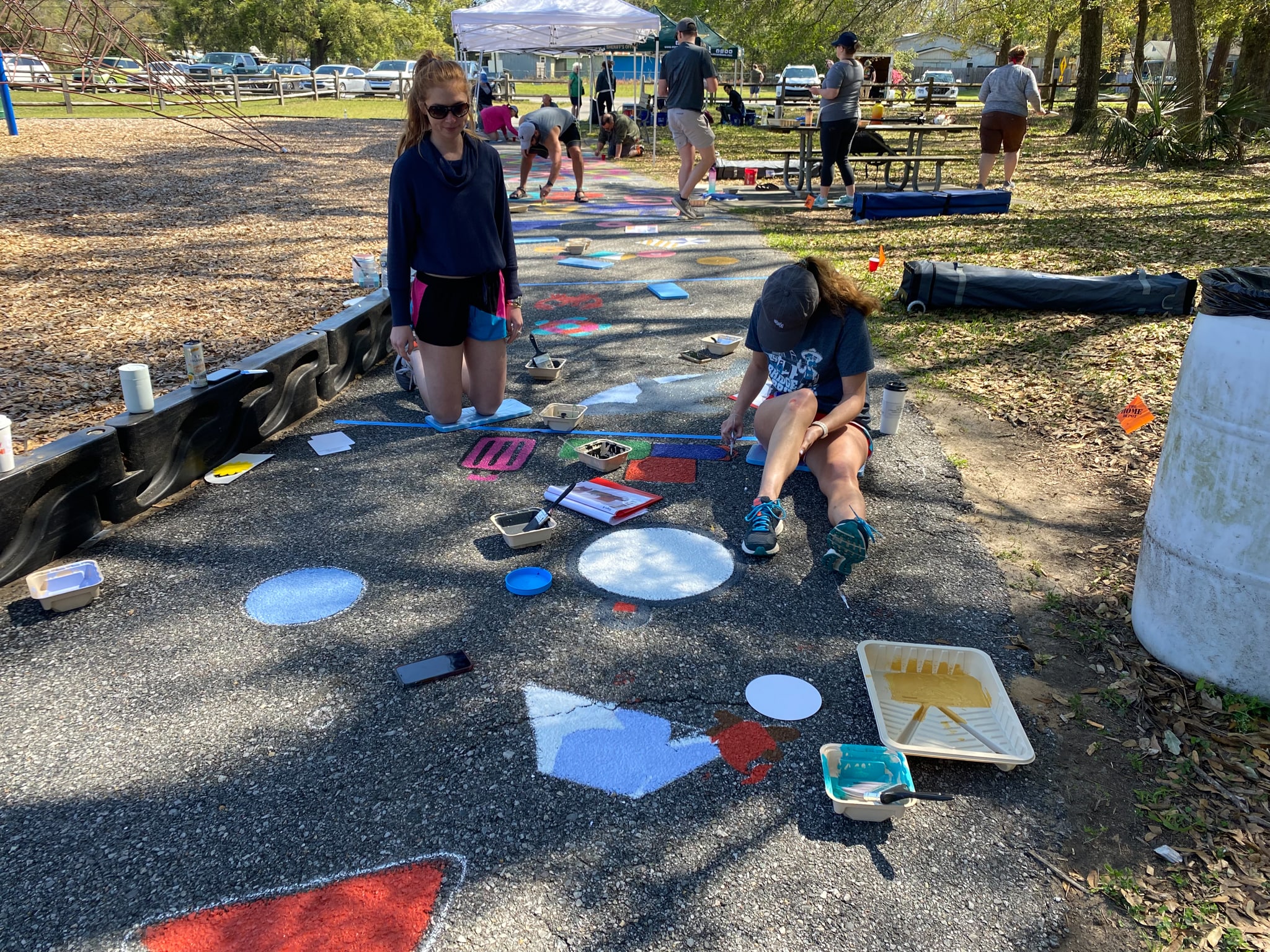 Katie Doughty and Amanda Clayton work on Travel Scene at Chimes Way-min.jpg