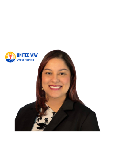 Girl in black jacket smiling.